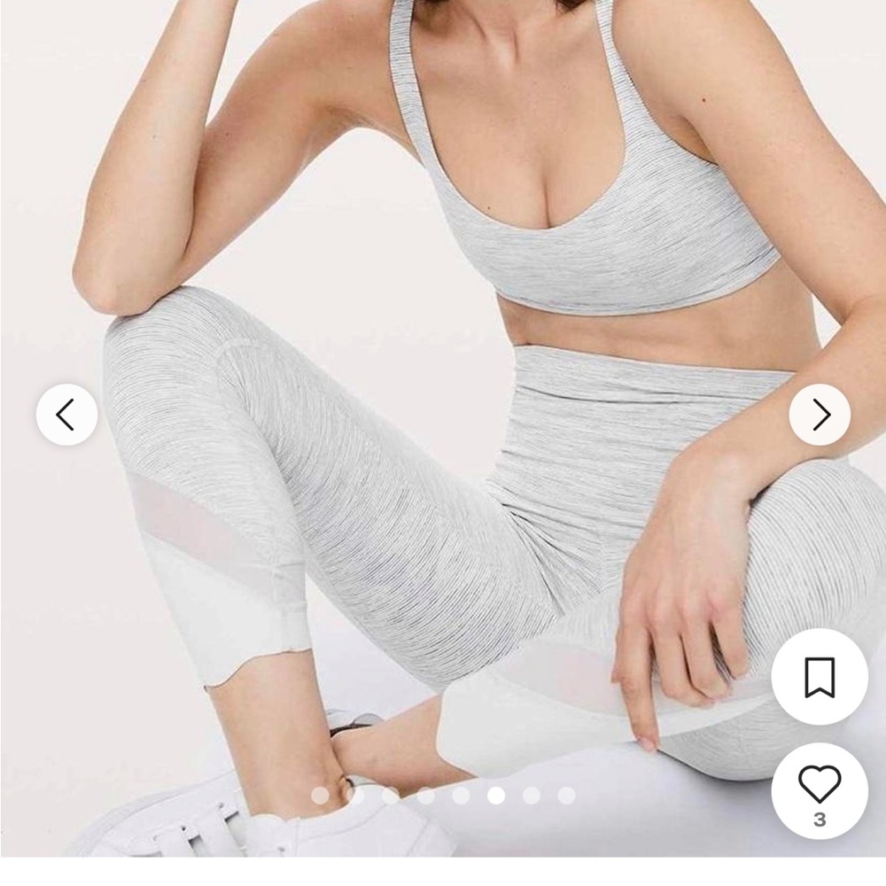 lululemon athletica Light Gray Heather High-Waist Leggings + Bra set